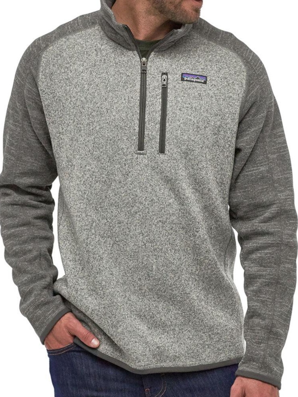 Patagonia Better Sweater 1/4 Zip Fleece - Nickel with Forge Grey